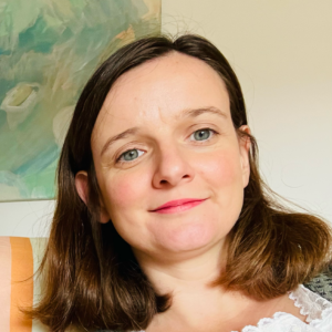 Laechelnde Frau, Carolina Bureta
